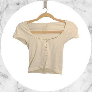 Free People Cap Sleeve Stretch Crop Top SM/XS